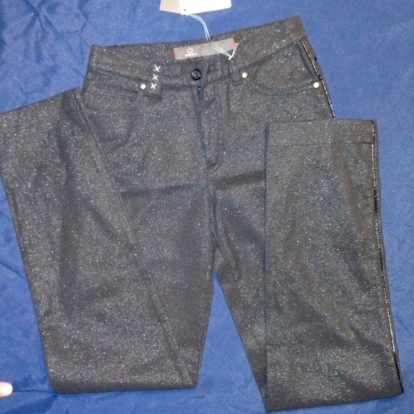Dismero Redline metallic sparkly black jeans, size 26, midrise, straight leg - Picture 10 of 10